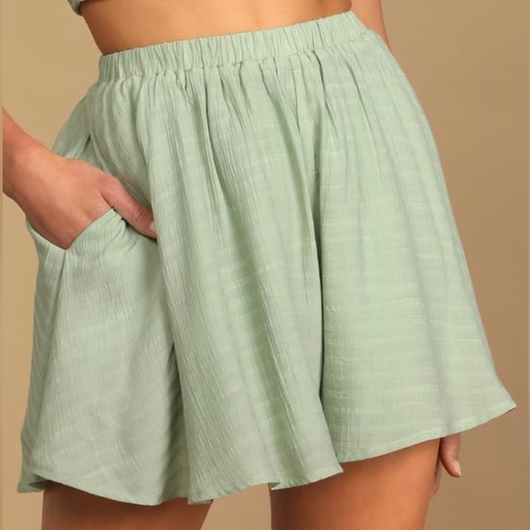Spring to It Sage Green Shorts - Picture 2 of 6